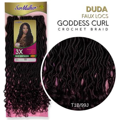 Imagem de Cabelo Duda Ser Mulher 65cm 320 Gramas Twist Sintético Faux Locs Goddess Curl Crochet Braid
