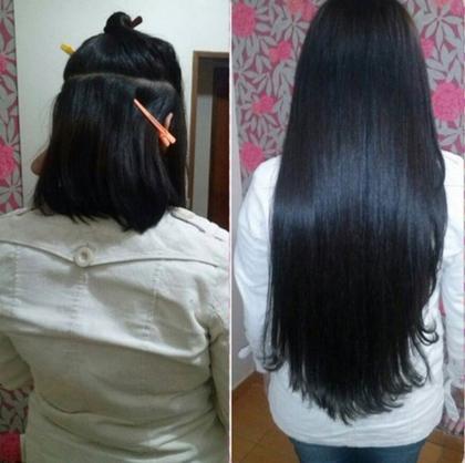 Imagem de Cabelo Humano Liso Natural Em Tela Mega Hair 70cm 100gramas.