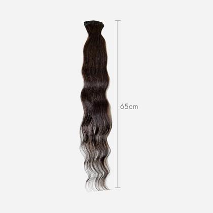 Imagem de Cabelo Humano na Tela Ondulado Castanho - 65cm