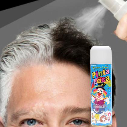 Imagem de Cabelo Maluco Kit 2 Tintas Spray Pinta Loca Branco 150ml