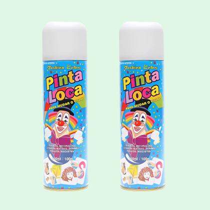 Imagem de Cabelo Maluco Kit 2 Tintas Spray Pinta Loca Branco 150ml