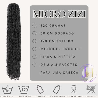 Imagem de Cabelo Micro Zizi Miojinho Trançado Kanekalon Zhang Hair Pacotão 320 Gramas