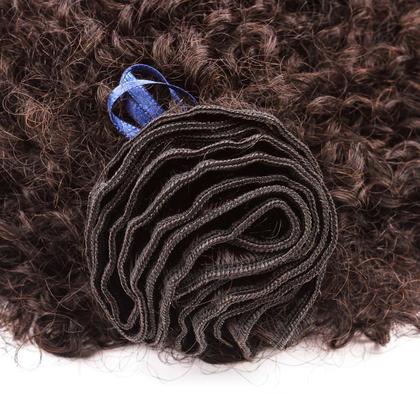 Imagem de Cabelo Natural Crespo 60cm com Tecimento Textura Coily De Benguela Castanho Escuro 100g