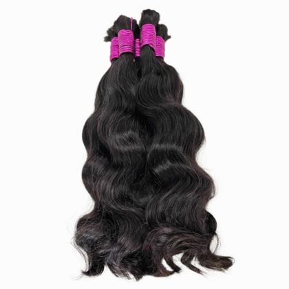 Imagem de Cabelo Ondulado Limpo Humano Natural 40/45cm 200 Gr Virgem Pontas Cheias Alongamento Mega Hair