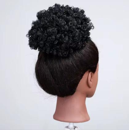 Imagem de Cabelo Organico Coque Cacheado Curto Afro Puff Com Regulador