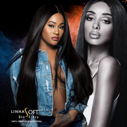 Imagem de Cabelo Orgânico Linha Soft Liso Estylo Mulher Entrelace Bio Fibra Macia 70cm 340gr