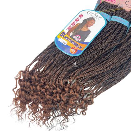 Imagem de Cabelo Sintetico Trança Box Braids Goddess Com Cachos Pre Looped 55Cm/300Gr - Cherey