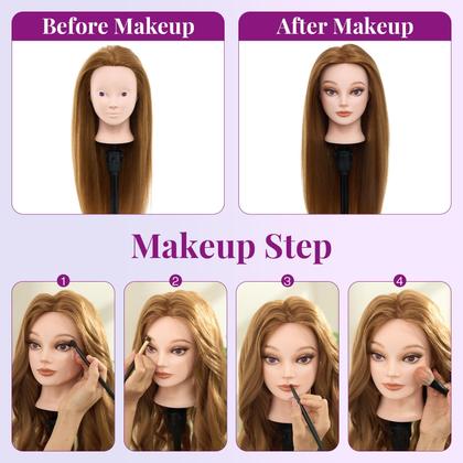 Imagem de Cabeza de Maniquí Neverland Belleza y Salud 28" con 80% Cabello Humano