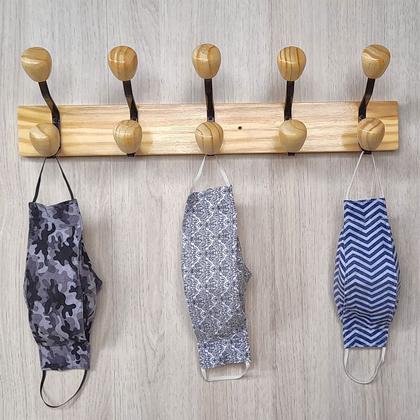 Imagem de Cabide 5 ganchos reto com ganchos duplos para parede ou porta.