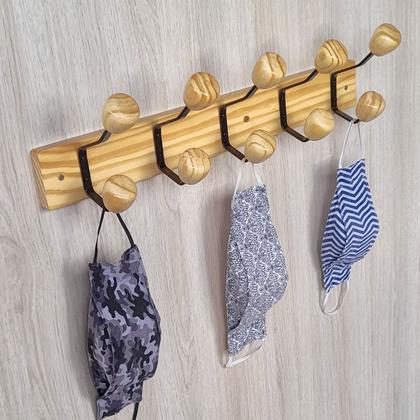 Imagem de Cabide 5 ganchos reto com ganchos duplos para parede ou porta.