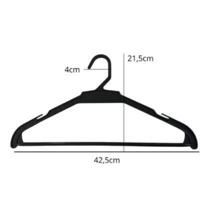 Imagem de Cabide Adulto Reforçado 42cm Kit 10 Unidades Suporta até 5kg