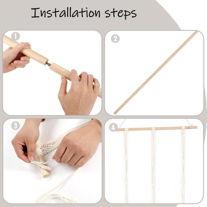 Imagem de Cabide de parede de macramê com corda de algodão ZYP de 7 camadas