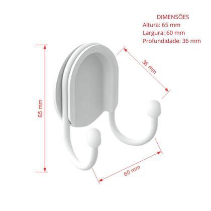 Imagem de Cabide de parede duplo adesivo - Branco