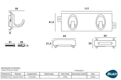 Imagem de Cabide duplo multi-uso modelo inn estojo c/ 1 peca 290920