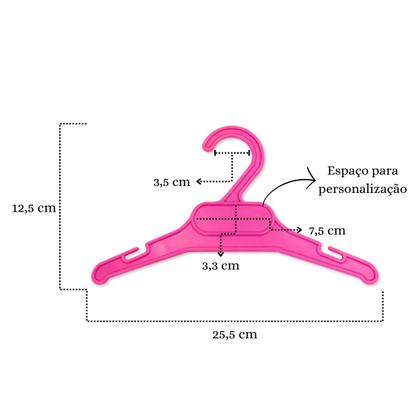 Imagem de Cabide Infantil Para Meninas Criança Até 05 Anos De Idade Rosa Pink - 10 Uni