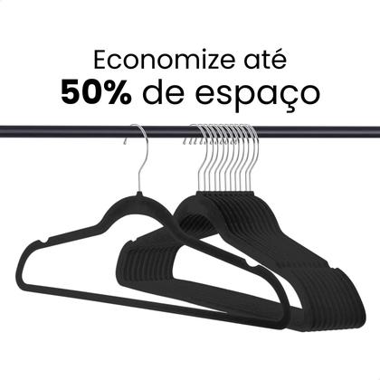 Imagem de Cabide Infantil Veludo Kit com 20 Cabides Resistente até 2Kg de Roupa