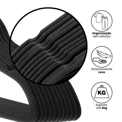 Imagem de Cabide Infantil Veludo Kit com 20 Cabides Resistente até 2Kg de Roupa