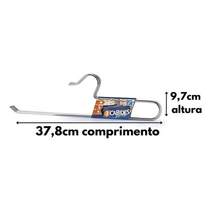 Imagem de Cabide para Calça/Secador/Varão 38cm Cromado Arthi 12Un