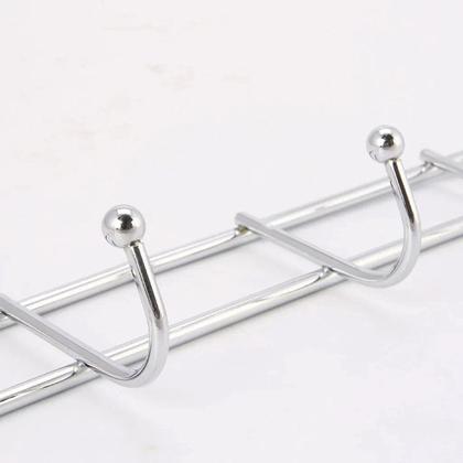 Imagem de Cabide Suporte Pendurar Roupa Parede Aço Inox 10 Gancho Casaco Toalha Bolsa Acessório Quarto Entrada