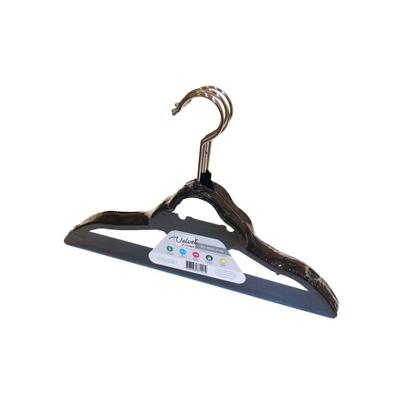 Imagem de Cabide Veludo Vizapi Infantil BebêVelvet C/ 5 33X21Cm Com Barra Para Calça Carro Preto