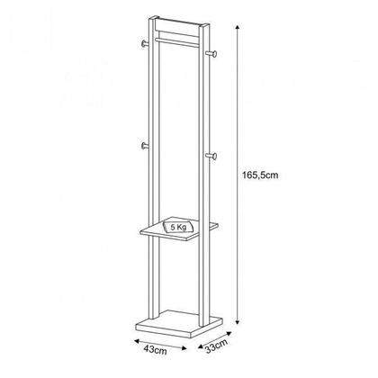 Imagem de Cabideiro 1 Prateleira 4 Alças Tecno Mobili