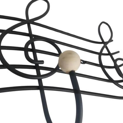 Imagem de Cabideiro 3 Ganchos Aço Preto Fosco Cifra 54cm Suporte de Parede Toalhas Roupas Bolsas