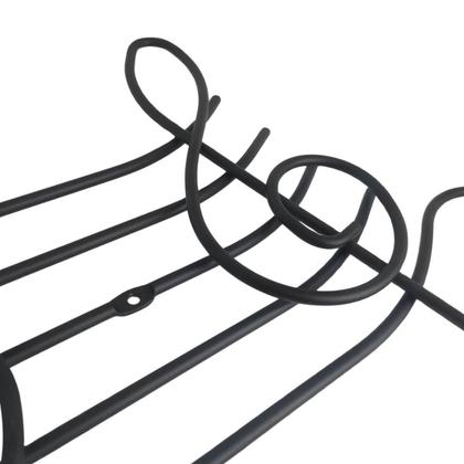 Imagem de Cabideiro 3 Ganchos Aço Preto Fosco Cifra 54cm Suporte de Parede Toalhas Roupas Bolsas