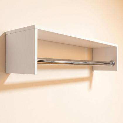 Imagem de Cabideiro Arara Branco Com Prateleira Closet Quarto Organizador Moderno Mdf Lançamento  ALBERGONI
