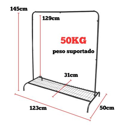 Imagem de Cabideiro Arara De Roupas Com Sapateira Para Lojas Quarto Closet Provador - Camppor