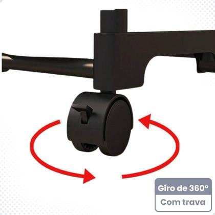 Imagem de Cabideiro Arara De Roupas Multiuso Com Sapateiro Aço Prateleira Com Rodinhas