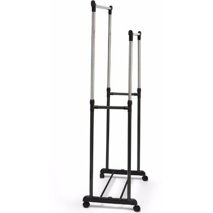 Imagem de Cabideiro Arara Dupla P/ Roupas A.160cm Ajust. C/ Sapateira - Clink