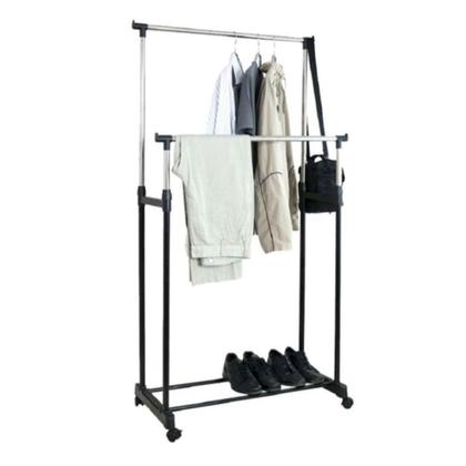 Imagem de Cabideiro Arara Dupla P/ Roupas A.160cm Ajust. C/ Sapateira - Clink