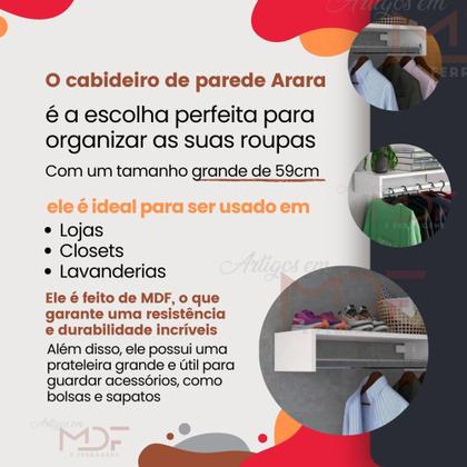 Imagem de Cabideiro arara em MDF kit com 2 unidades