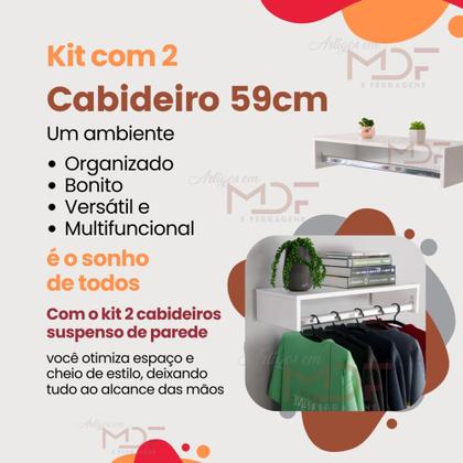 Imagem de Cabideiro arara em MDF kit com 2 unidades