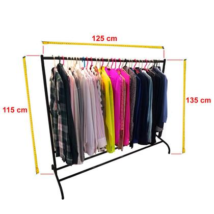 Imagem de Cabideiro Arara para Loja Quarto Roupa 135cm com Sapateira Aço Resistente