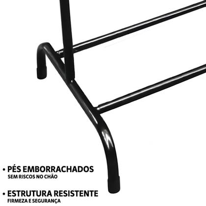 Imagem de Cabideiro Arara para Loja Quarto Roupa 135cm com Sapateira Aço Resistente