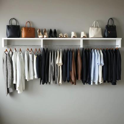 Imagem de Cabideiro Arara Suspensa Prateleira De Roupas Closet 60 Cm