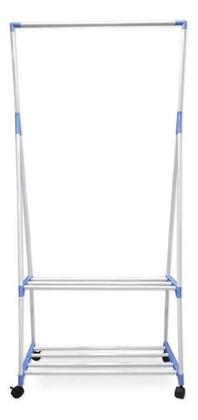 Imagem de Cabideiro De Aço Com 2 Prateleiras e Base Com Arara 146x68x45cm