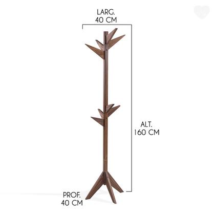 Imagem de Cabideiro de Chão 40cm Madeira Maciça Imbuia