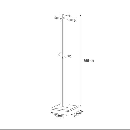 Imagem de Cabideiro de Chão com 8 Ganchos MDP em 4 Branco/Nogal Tecnomobili