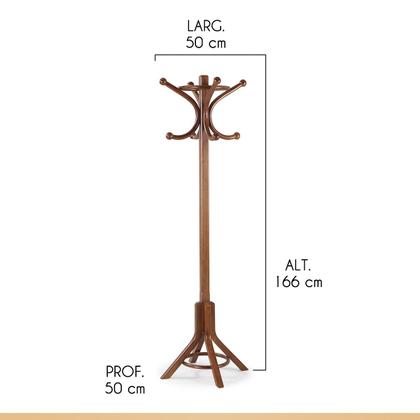 Imagem de Cabideiro de Chão Lisboa 50 x 166 Cm Madeira Maciça Pinhão CCS