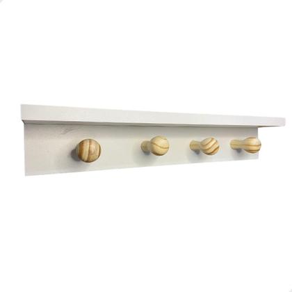 Imagem de Cabideiro de Madeira Parede Fixado Com Prateleira Decorativa Decoração Quarto Infantil Bebe