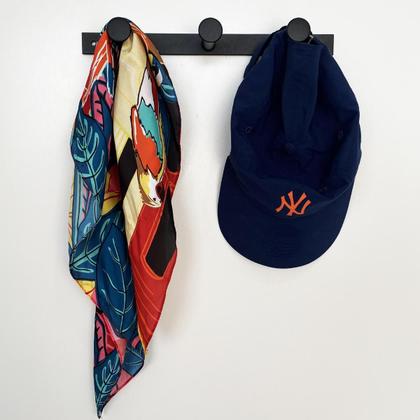 Imagem de Cabideiro de Parede 3 Ganchos Multiusos para Roupas Bolsas e Acessórios Duler Preto