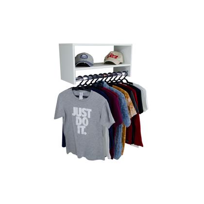 Imagem de Cabideiro De Parede Arara Em Mdf Branco Com Nicho 60cm - 2 Uni