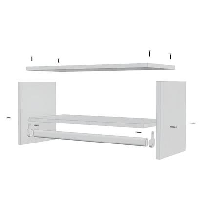 Imagem de Cabideiro De Parede Arara Suspenso Em Mdf Com Nicho 70cm Branco