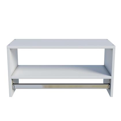 Imagem de Cabideiro De Parede Arara Suspenso Em Mdf Com Nicho 70cm Branco