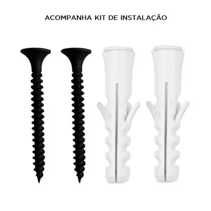 Imagem de Cabideiro de Parede com 5 Ganchos para Pendurar Roupas e Bolsas Industrial em Aço Preto