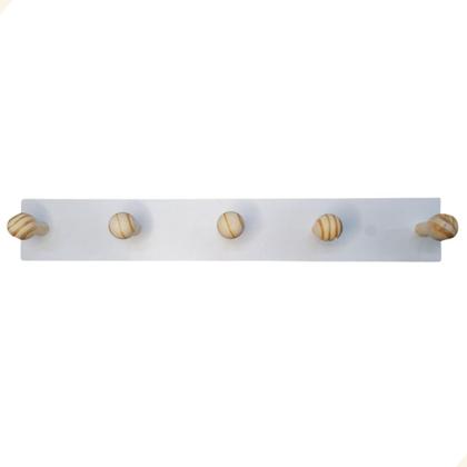 Imagem de Cabideiro De Parede E Porta Mdf Branco Organizador - Nf-e