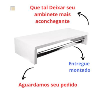 Imagem de Cabideiro De Parede Mdf Arara P/ Roupas Closet Banheiro