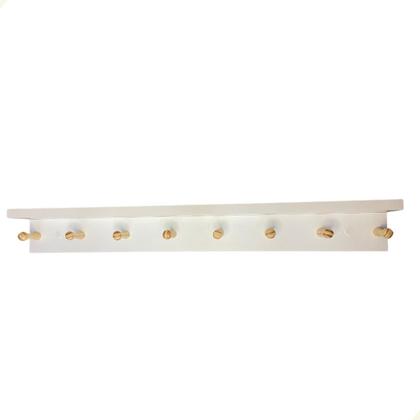 Imagem de Cabideiro de Parede Organizador em MDF 8 Penduradores Madeira Maciça (MODELO ELEGANCE)